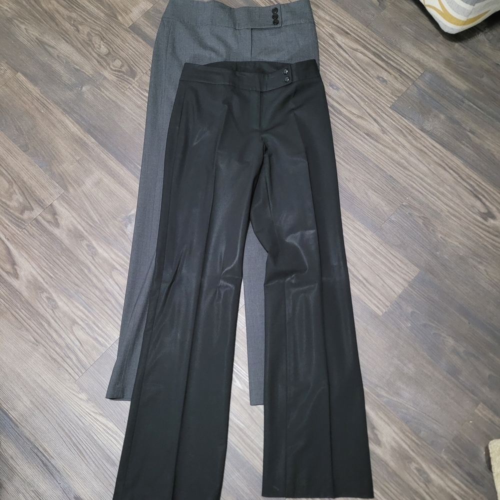 Elegant Black and Gray Women's Pants Set Classiques Entier size 10 Office Dress